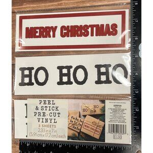 Peel & Stick Pre-Cut Vinyl 3 Sheets Christmas Holiday Decoration Labels